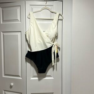 Summersalt Two-Tone Wrap One Piece Swimsuit